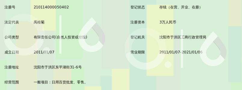 沈阳辽渝日用百货销售
